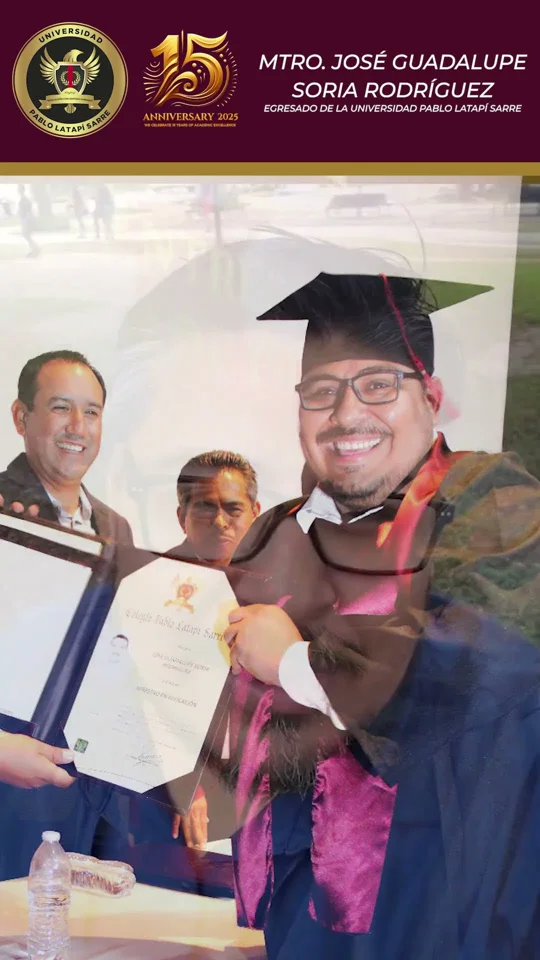 José Guadalupe Soria Rodríguez, egresado de Mtro. en Educación